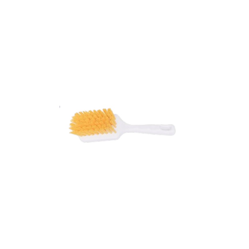 Brosse à manche court Industra Food HACCP - Fibres PBT dures - 24 x 7,5cm - Jaune